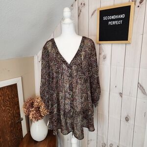 Torrid Shear Vine Print Top